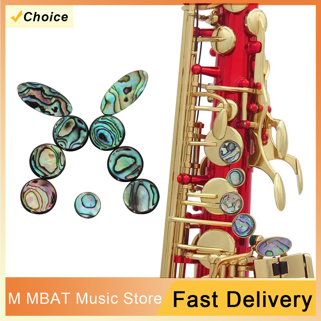 Musical Instrument Oboe - M MBAT Abalone Shell Chiave per