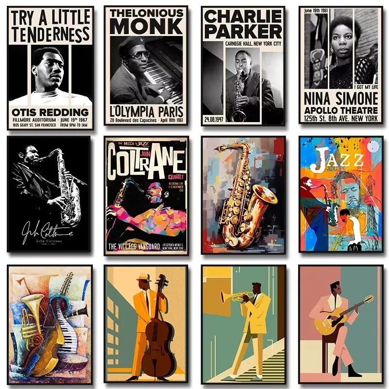 Musical Instrument Painting - Musica jazz Sassofono Chitarra Violoncello John