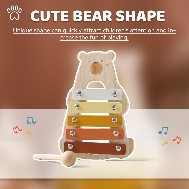 Cartoon Bear 5 tasti dimension - Musical Instrument Glockenspiel recensione e prezzo